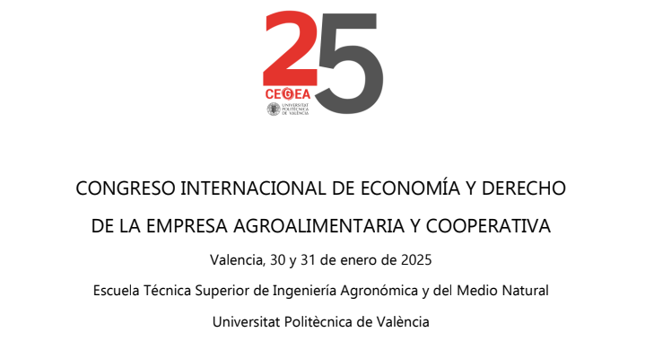 Llamada a comunicaciones para el Congreso Internacional de Economía y Derecho de la Empresa Agroalimentaria y Cooperativa de CEGEA